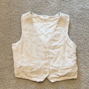 Dry Goods Beige Button-Up Vest